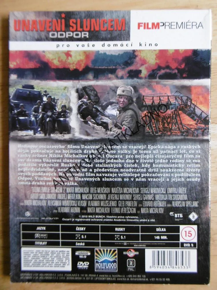 UNAVENI SLUNCEM, ODPOR,  DVD FILM