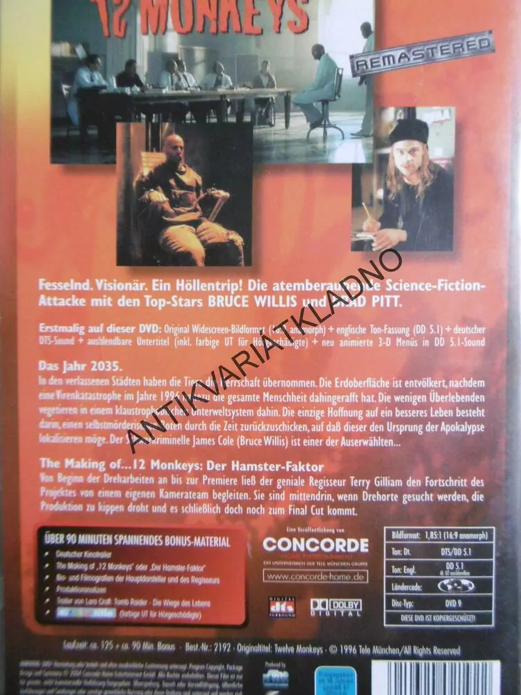 12 MONKEYS, 12 OPIC, DVD FILM