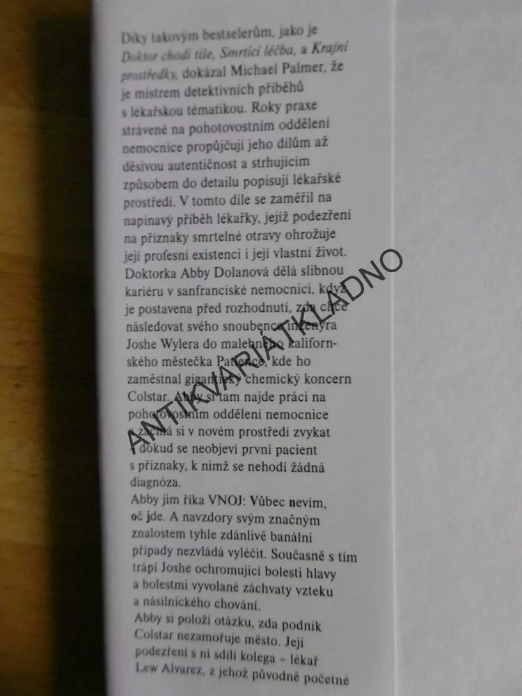 DIAGNÓZA: K SMRTI ODSOUZEN, MICHAEL PALMER,**an