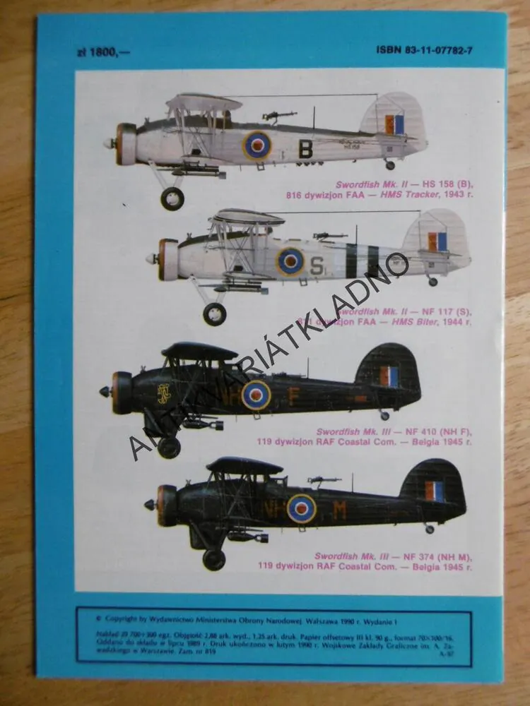 SAMOLOT TORPEDOWY FAIREY SWORDFISH, POLSKY, SEŠIT Č.135