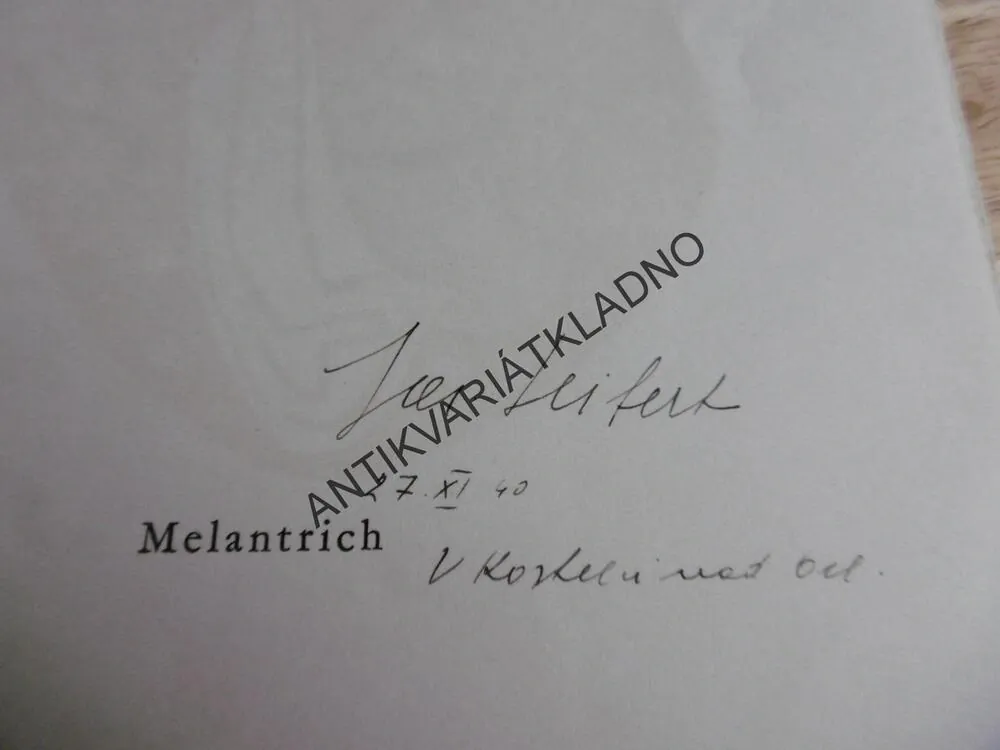 OSM DNÍ, JAROSLAV SEIFERT- AUTOGRAM