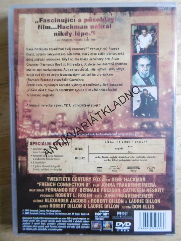 FRANCOUZSKÁ SPOJKA, II., DOPADENÍ, DVD FILM