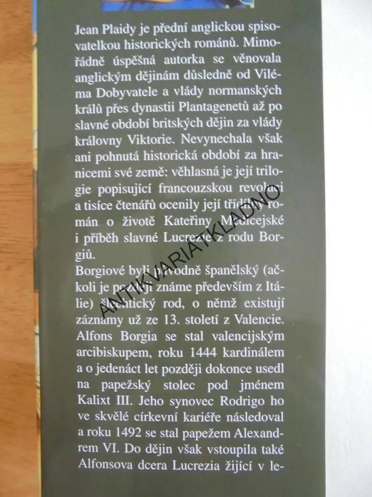 ŘÍMSKÁ MADONA LUCREZIA BORGIA, JEAN PLAIDY, **an