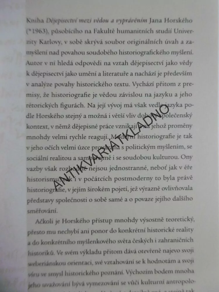 DĚJEPISECTVÍ MEZI VĚDOU A VYPRÁVĚNÍM, JAN HORSKÝ - AUTOGRAM