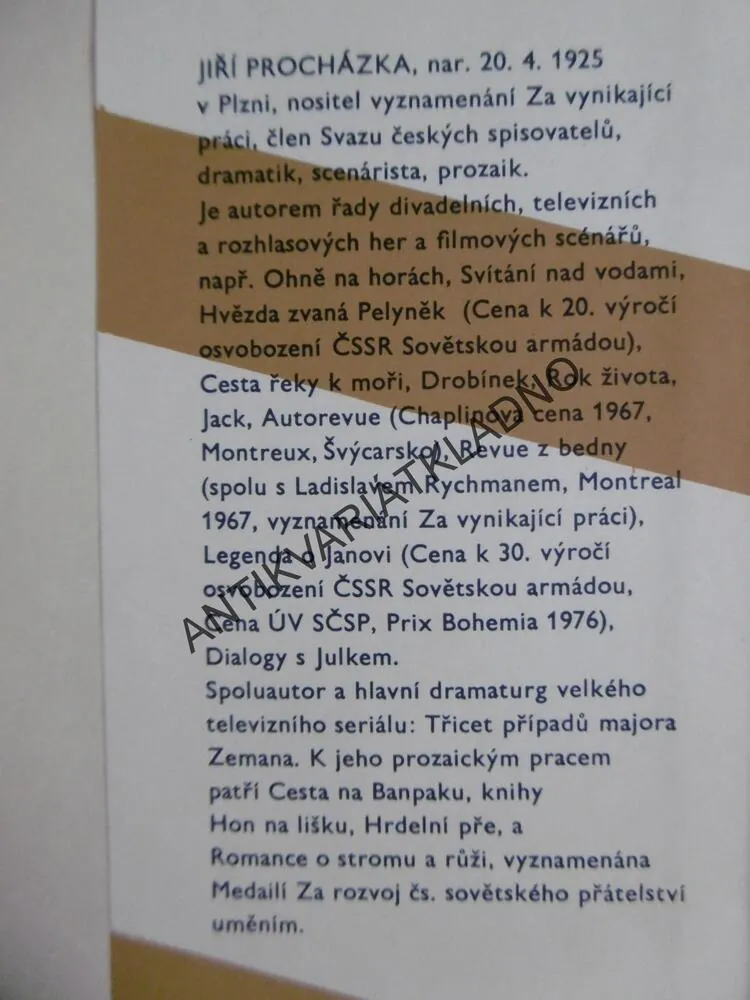 LIŠKY MĚNÍ SRST, JIŘÍ PROCHÁZKA, MAJOR ZEMAN, **an