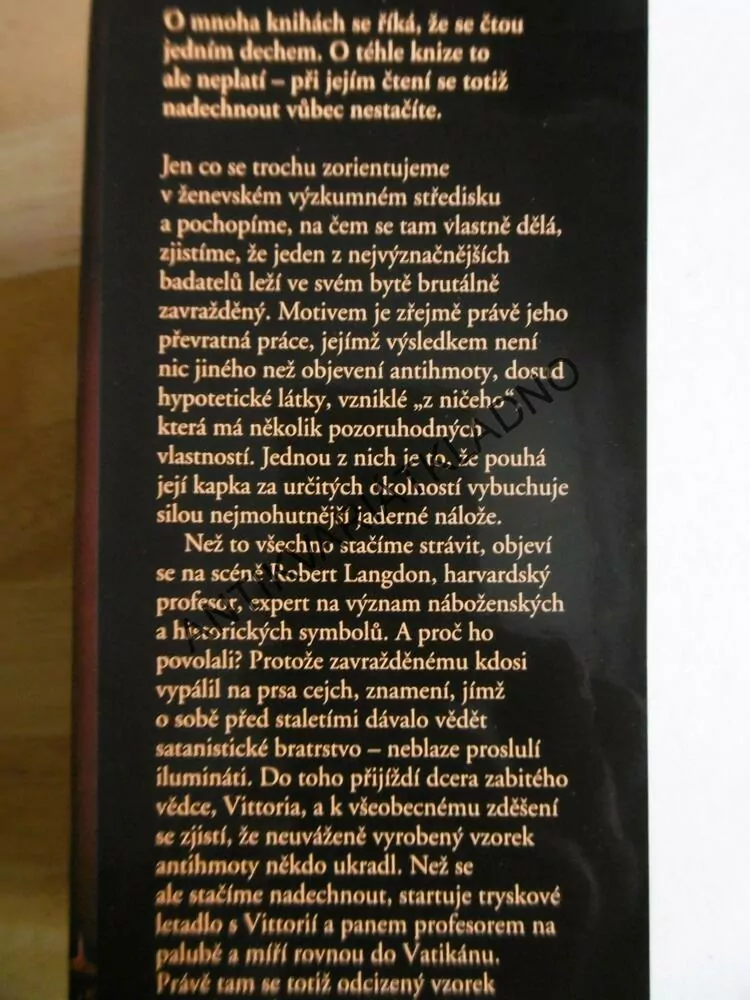 ANDĚLÉ A DÉMONI, DAN BROWN, **an