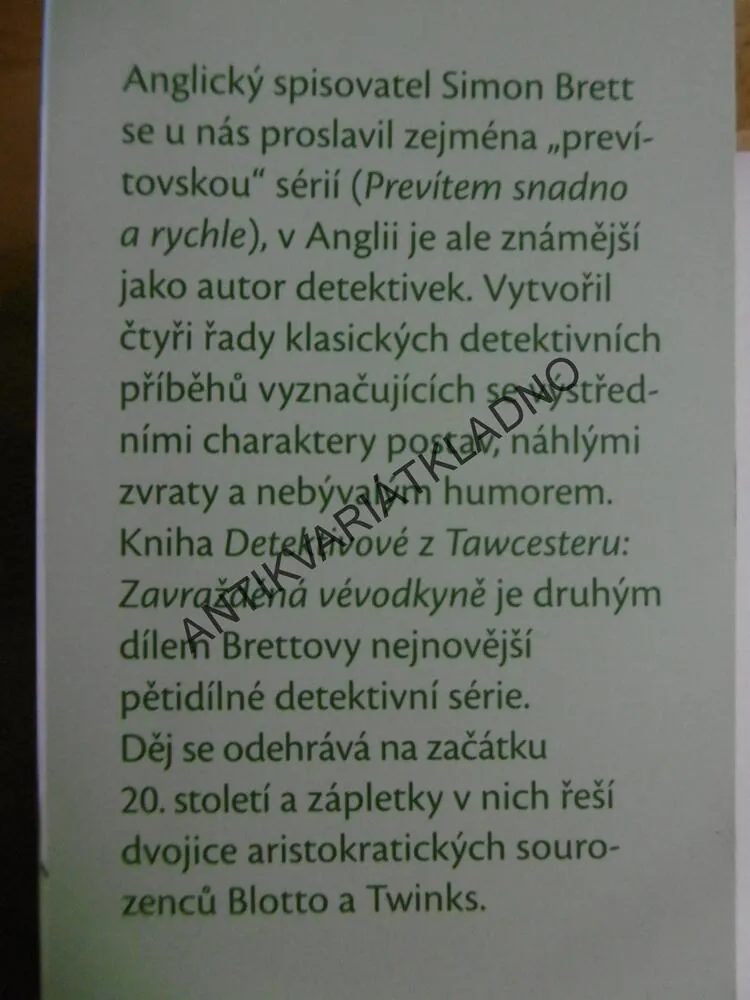 ZAVRAŽDĚNÍ VÉVODKYNĚ, SIMON BRETT, DETEKTIVOVÉ Z TAWCESTERU, **an