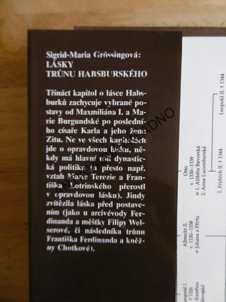 LÁSKY TRŮNU HABSBURSKÉHO, SIGRID-MARIA GRÖSSINGOVÁ. **an
