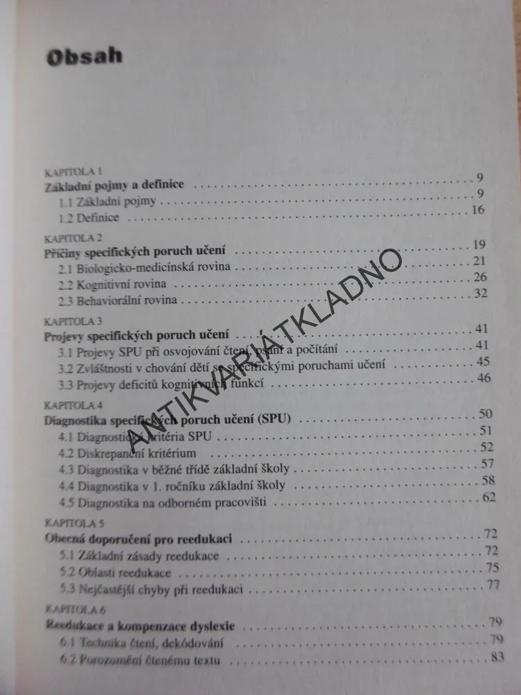 PORUCHY UČENÍ, OLGA ZELINKOVÁ, DYSLEXIE, DYSGRAFIE, DYSORTOGRAFIE, DYSKALKULIE, DYSPRAXIE, ADHD