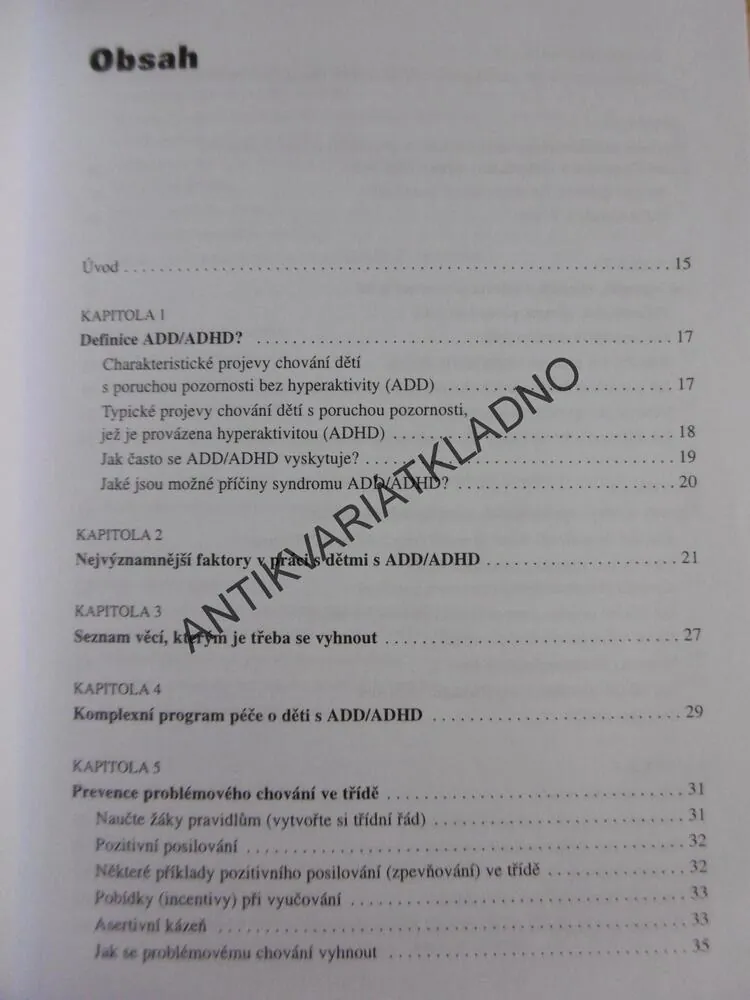 NESOUSTŘEDĚNÉ A NEKLIDNÉ DÍTĚ VE ŠKOLE, RIEFOVÁ