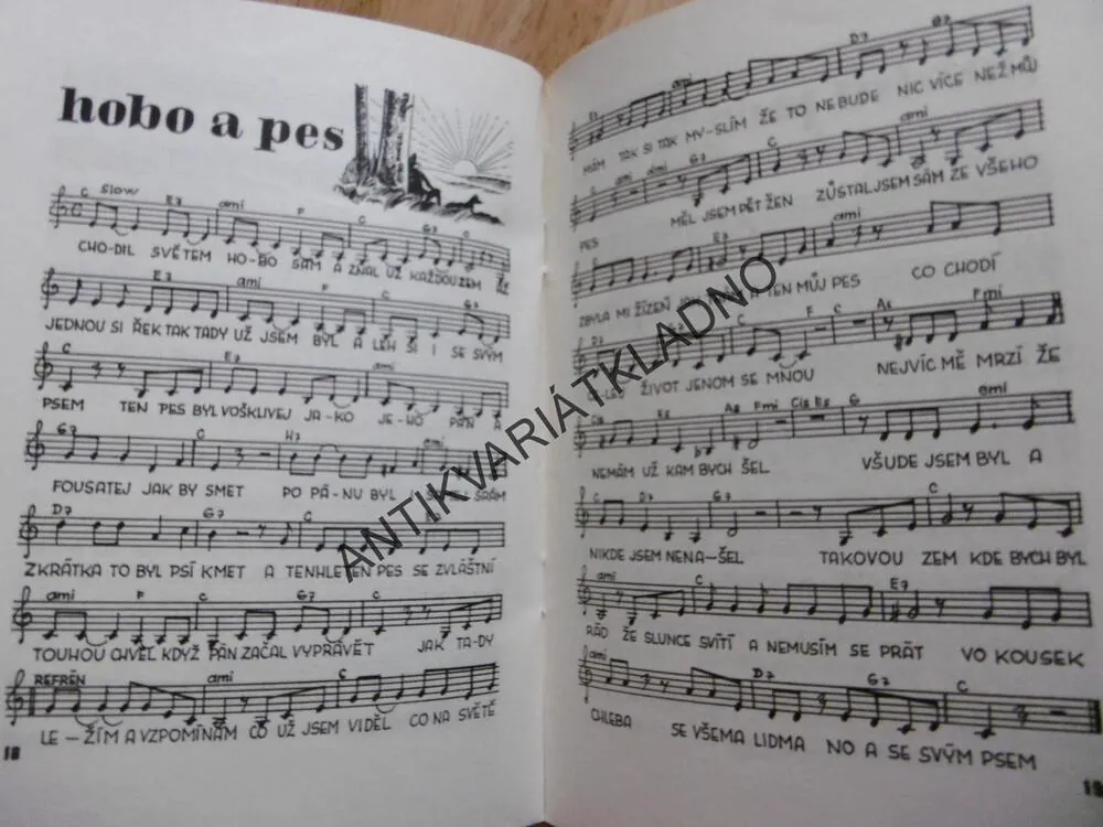 TRAMPSKÉ PÍSNIČKY, WABI RIVOLA, NOTY, TEXT