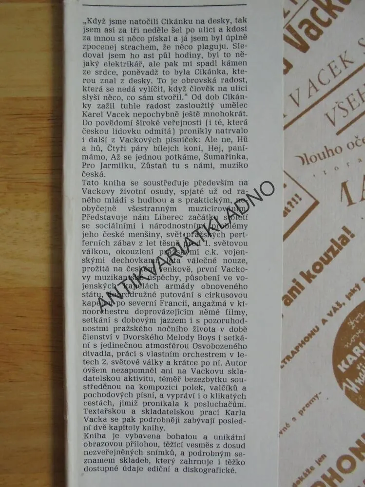 KAREL VACEK-AUTOGRAM, DORŮŽKA, 1979, UMĚLEC