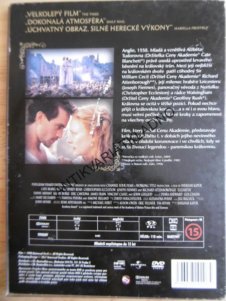 KRÁLOVNA ALŽBĚTA, DVD FILM