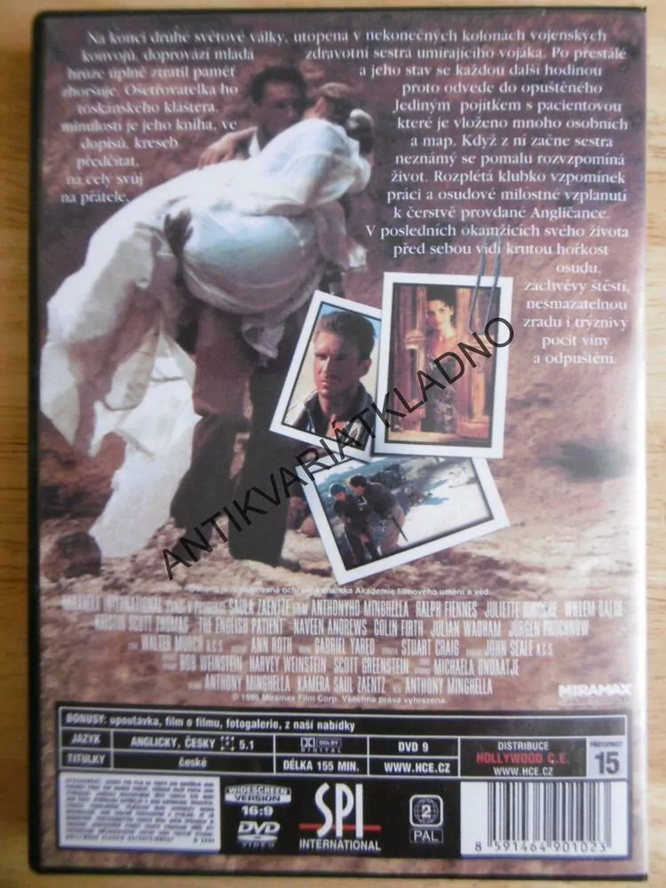 ANGLICKÝ PACIENT, DVD FILM