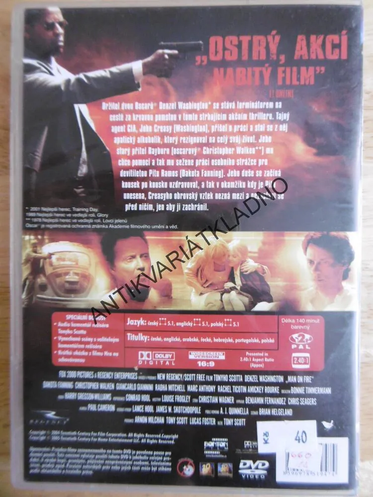 MUŽ V OHNI, DVD FILM