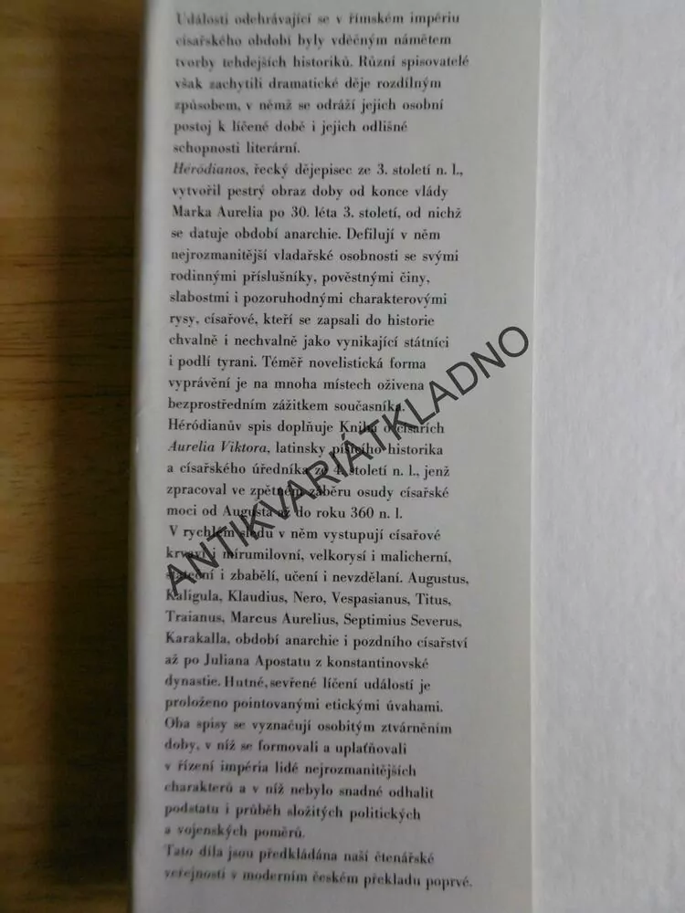 HÉRODIANOS ŘÍM PO MARKU AURELIOVI, ANTICKÁ KNIHOVNA, **an