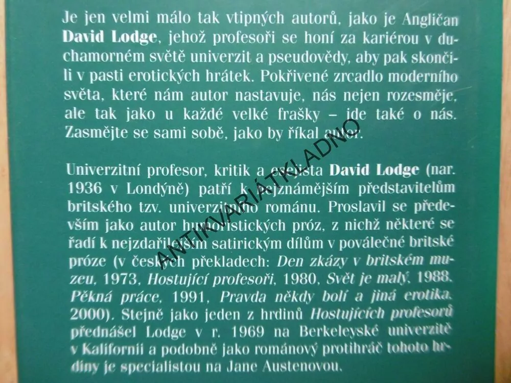 HOSTUJÍCÍ PROFESOŘI, DAVID LODGE, ADOLF BORN, **an