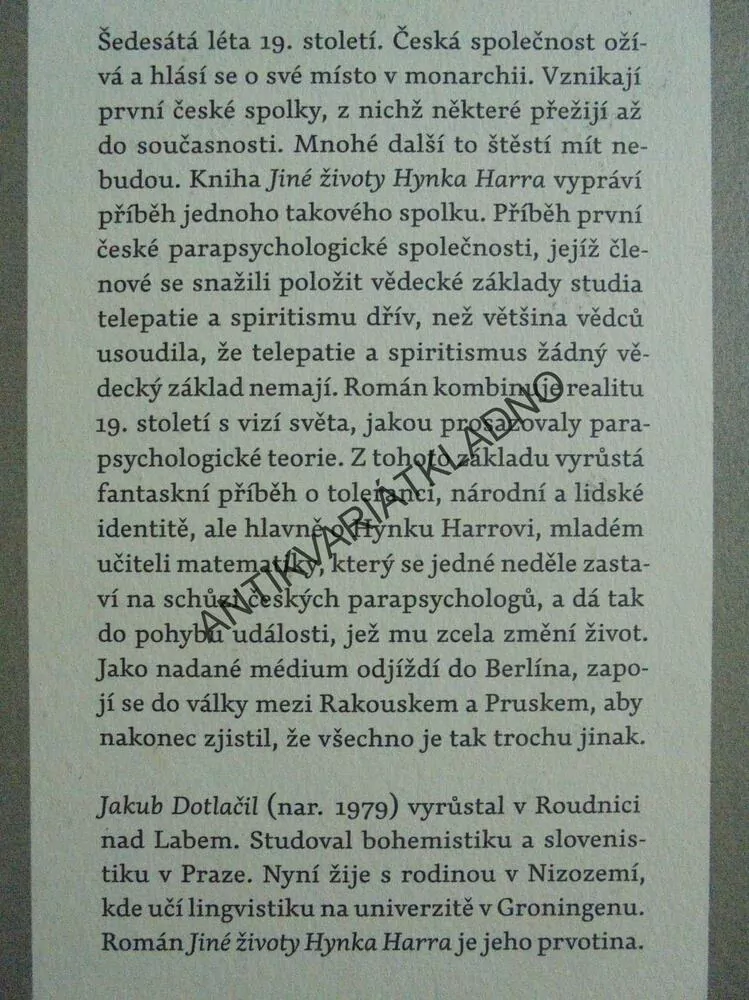 JINÉ ŽIVOTY HYNKA HARRA, JAKUB DOTLAČIL - a