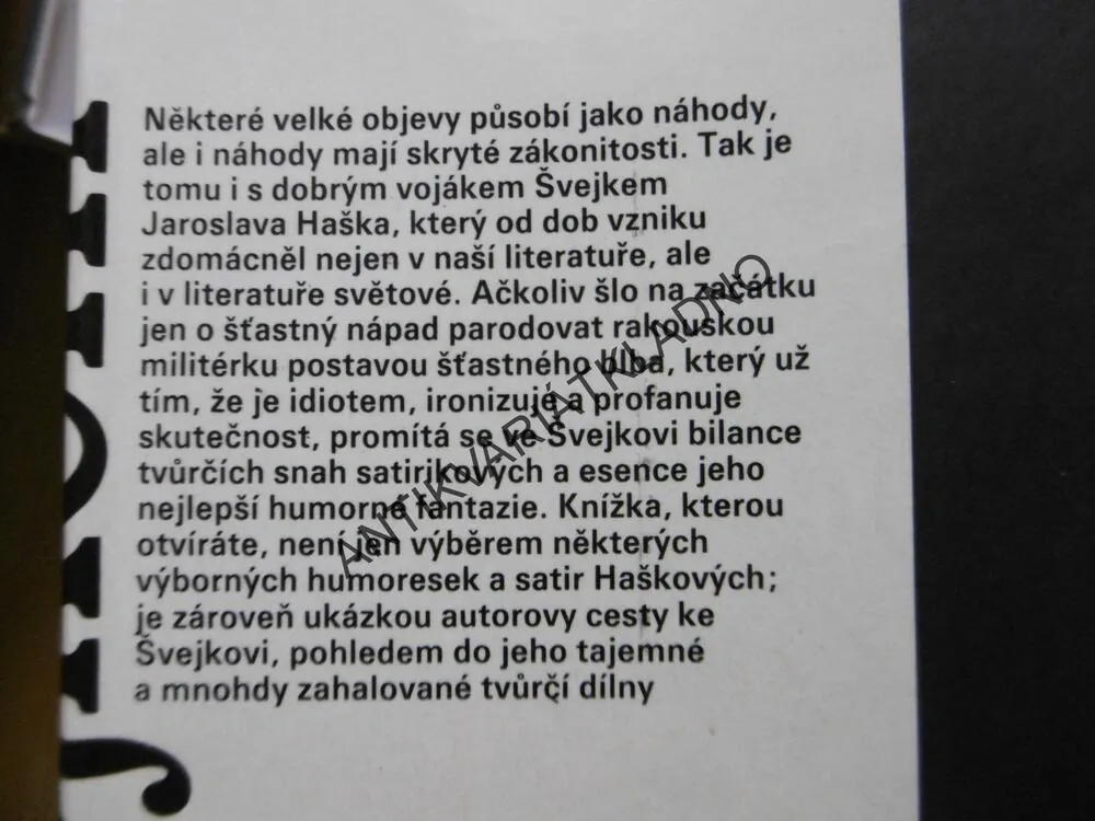 NEZNÁMÉ OSUDY DOBRÉHO VOJÁKA ŠVEJKA, ŠVEJK PŘED ŠVEJKEM, JAROSLAV HAŠEK,1983, **an