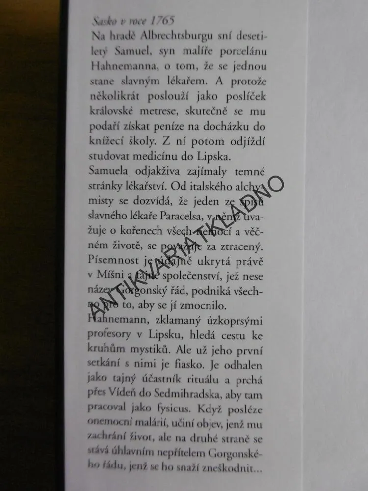 SKLEPENÍ DOKTORA HAHNEMANNA, QUIDO DIECKMANN, **an