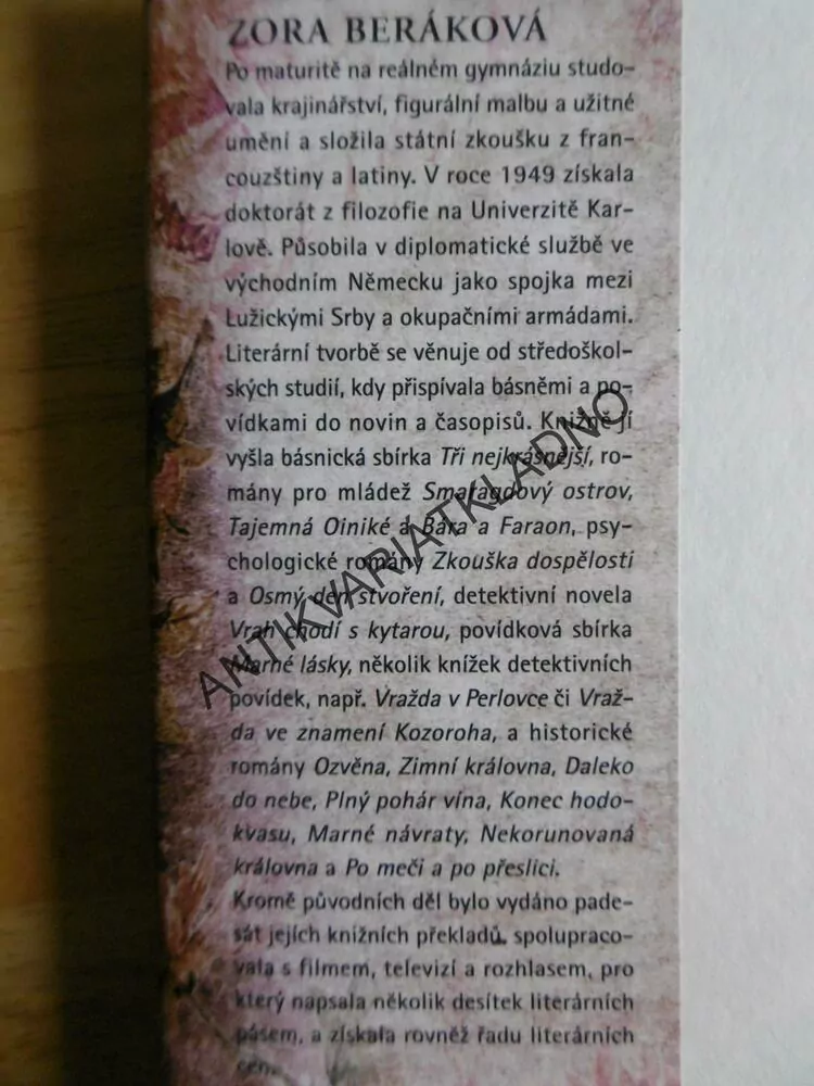 DESÁTÁ MÚZA, ZORA BERÁKOVÁ, 