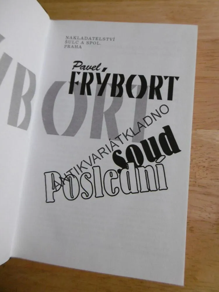 POSLEDNÍ SOUD, PAVEL FRÝBORT, **an