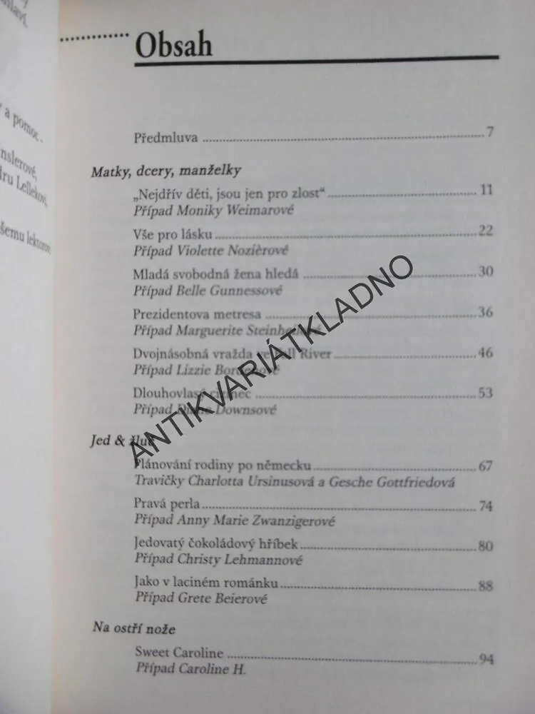 NĚŽNÁ RUKA SMRTI, KDYŽ ŽENY VRAŽDÍ, HIESS, LUNZER, **an