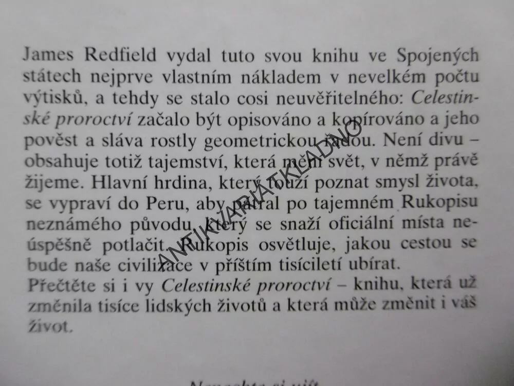 CELESTINSKÉ PROROCTVÍ, JAMES REDFIELD, **an