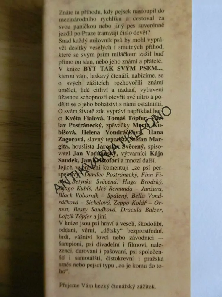 BÝT TAK SVÝM PSEM... ANEB VESELÁ I SMUTNÁ POVÍDÁNÍ O PEJSCÍCH A LIDECH, NYTROVÁ, **an