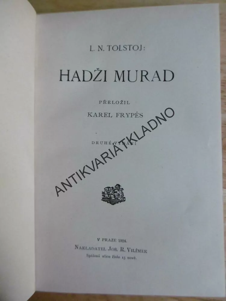 HADŽI MURAD, LEV NIKOLAJEVIČ TOLSTOJ, 1924