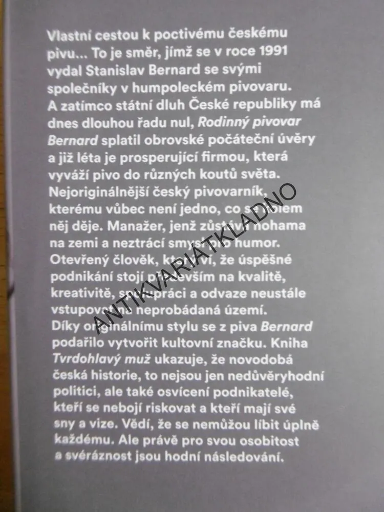 TVRDOHLAVÝ MUŽ, STANISLAV BERNARD, PIVOVAR, PIVO, **an