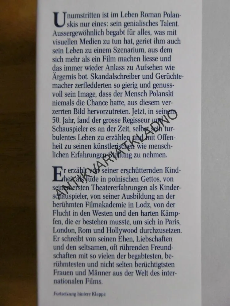 ROMAN POLANSKI VON ROMAN POLANSKI, NĚMECKY, REŽISÉR