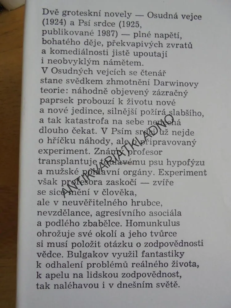 OSUDNÁ VEJCE, PSÍ SRDCE, MICHAIL BULGAKOV,