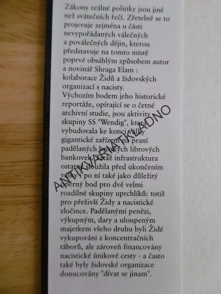 HITLEROVI PADĚLATELÉ, SHRAGA ELAM, AGENTI SS POMÁHALI PRANÍ PENĚZ, **an