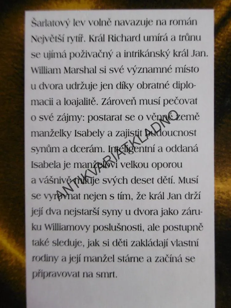 ŠARLATOVÝ LEV, ELIZABETH CHADWICKOVÁ, **an