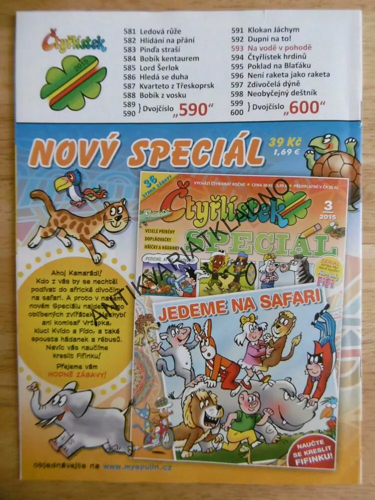 ČTYŘLÍSTEK 593 - NA VODĚ V POHODĚ
