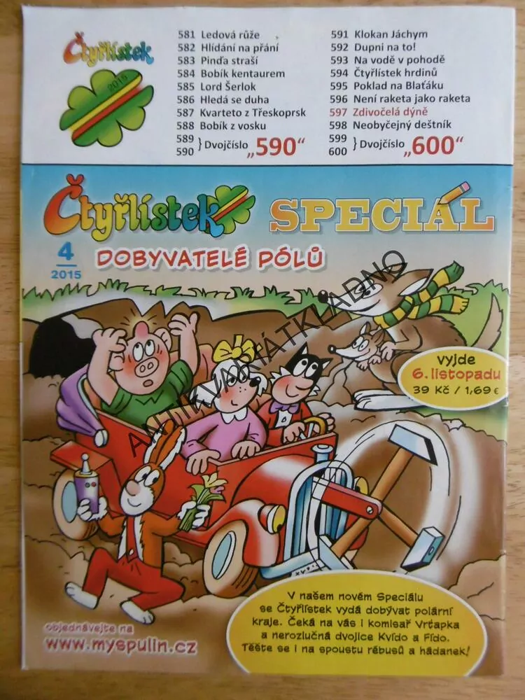 ČTYŘLÍSTEK 597 - ZDIVOČELÁ DÝNĚ
