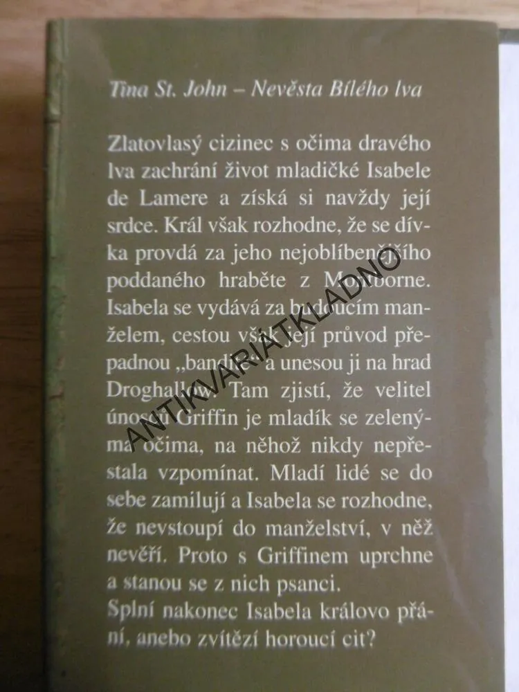 NEVĚSTA BÍLÉHO LVA, TINA ST. JOHN, **an