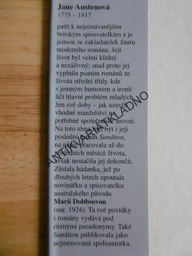 ROMANCE U MOŘE, JANE AUSTENOVÁ