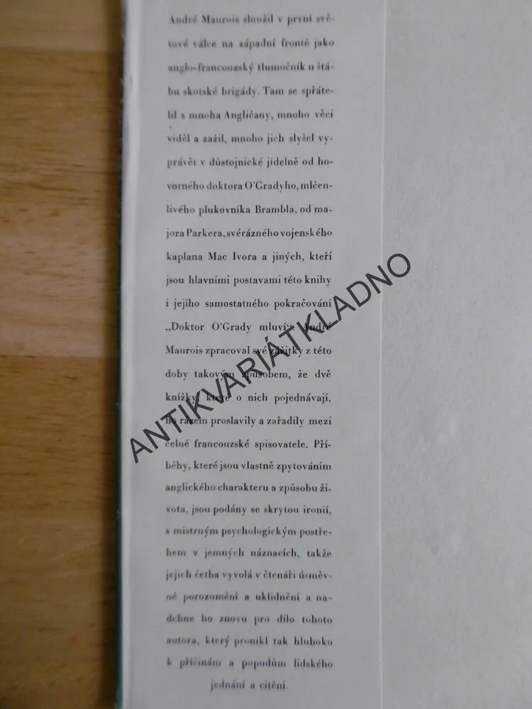 PLUKOVNÍK BRAMBLE MLČÍ, ANDRÉ MAUROIS, FRANTIŠEK MUZIKA, 1947, **an