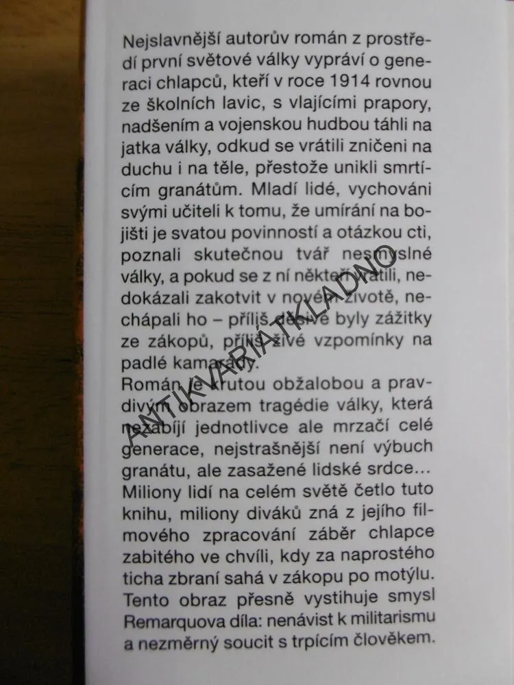 NA ZÁPADNÍ FRONTĚ KLID, ERICH MARIA REMARQUE