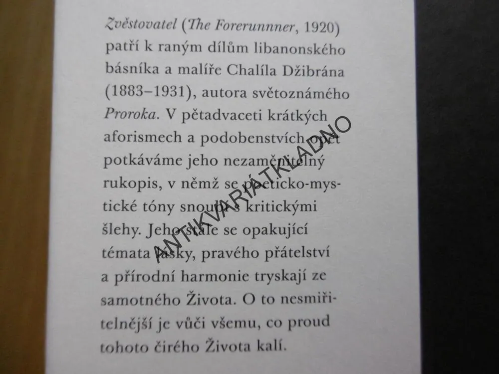 ZVĚSTOVATEL, CHALIL DŽIBRÁN, 