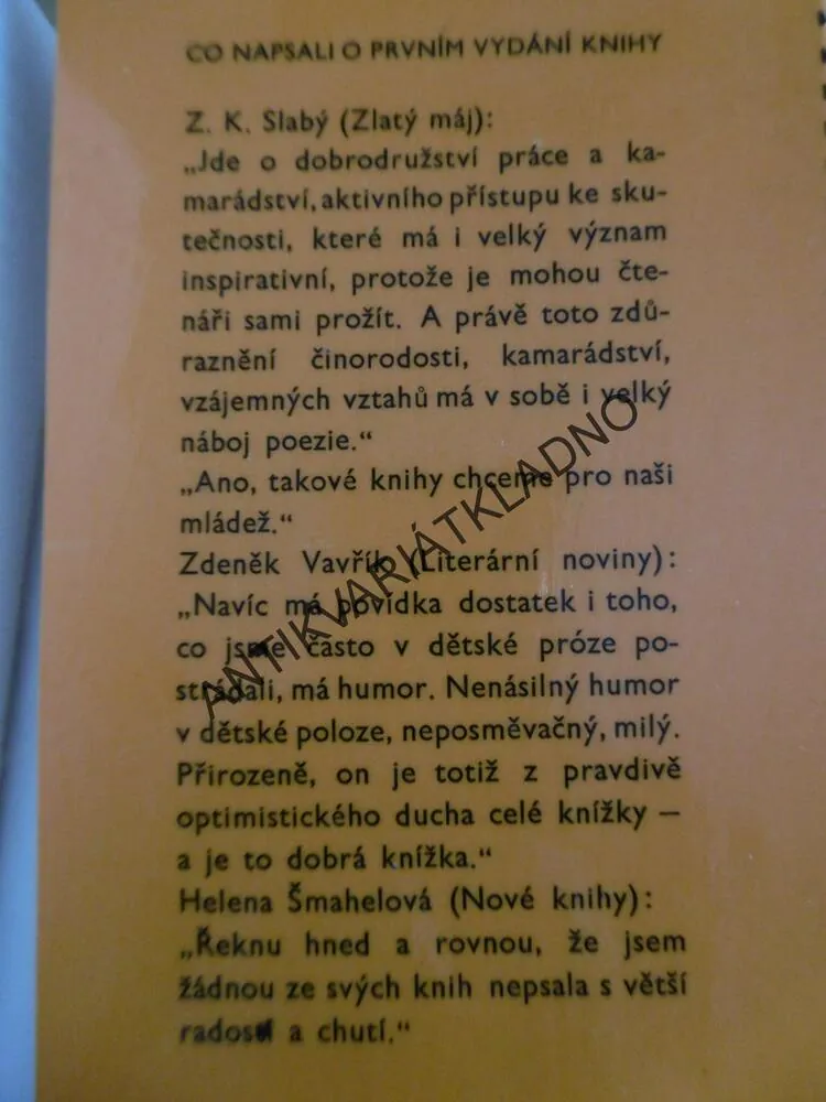KARLÍNSKÁ ČÍSLO 5, HELENA ŠMAHELOVÁ 1964, FENCLOVÁ