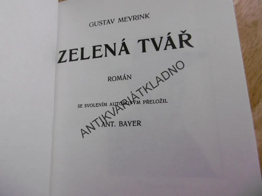 ZELENÁ TVÁŘ, GUSTAV MEYRINK