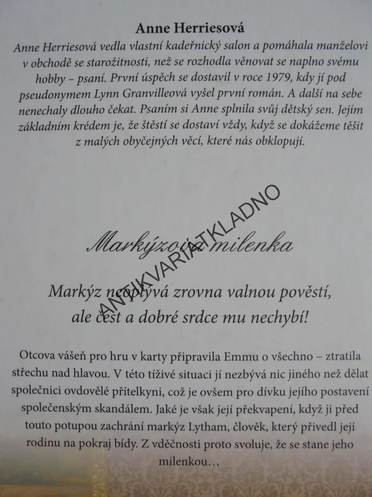 MARKÝZOVA MILENKA, ANNE HERRIESOVÁ