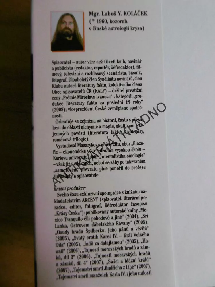 HRAVÝ ŠOUMEN JIŘÍ CÍSLER, LUBOŠ Y. KOLÁČEK