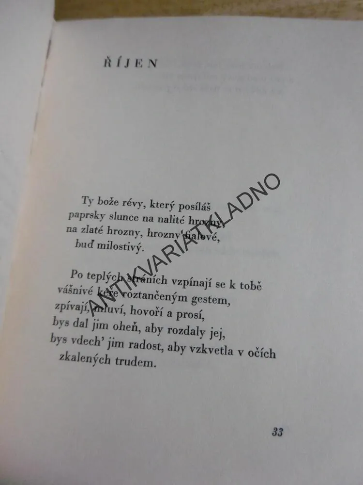 MĚSÍCE HLAS TICHA, KAREL TOMAN, SOUBOR VERŠŮ