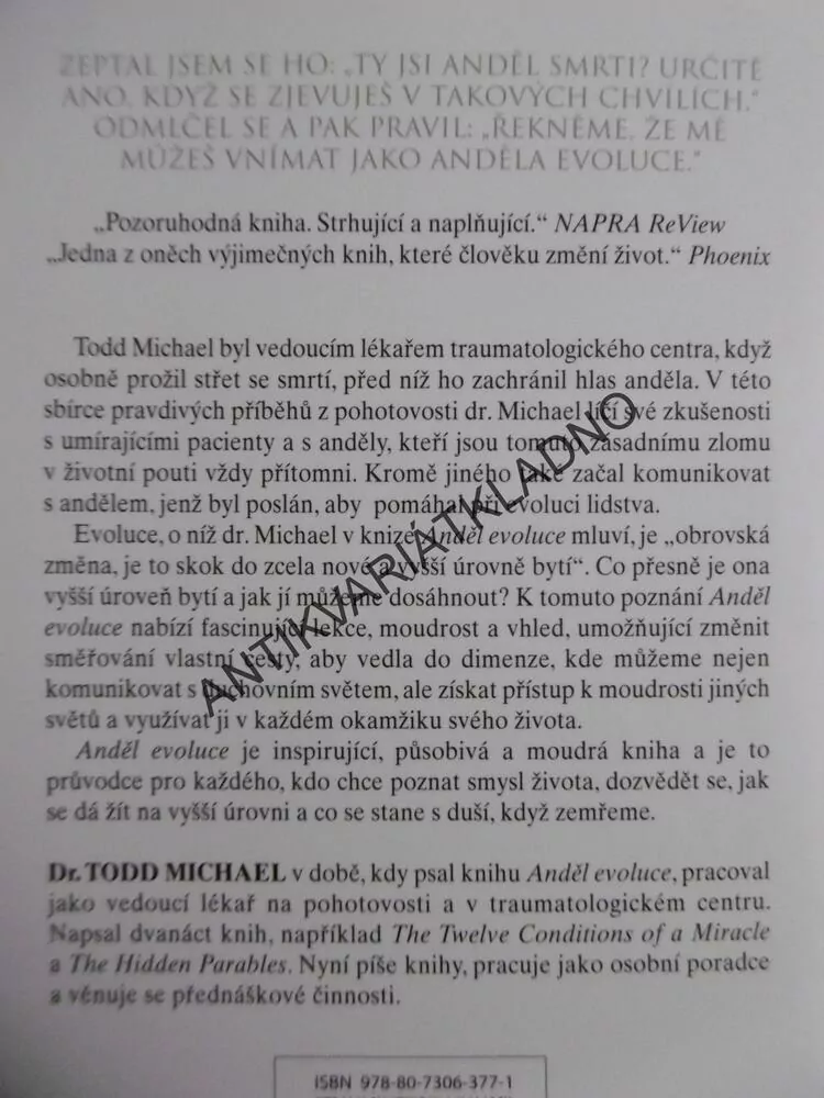 ANDĚL EVOLUCE, O ROZMLOUVÁNÍ S BOŽÍMI POSLY, TODD MICHAEL