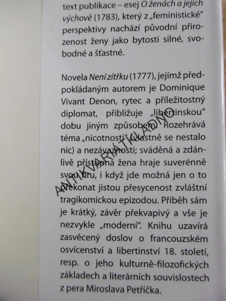 VÁŠEŇ A ROZUM, LÁSKA V DOBĚ LIBERTINŮ, BOYER D´ARGENS