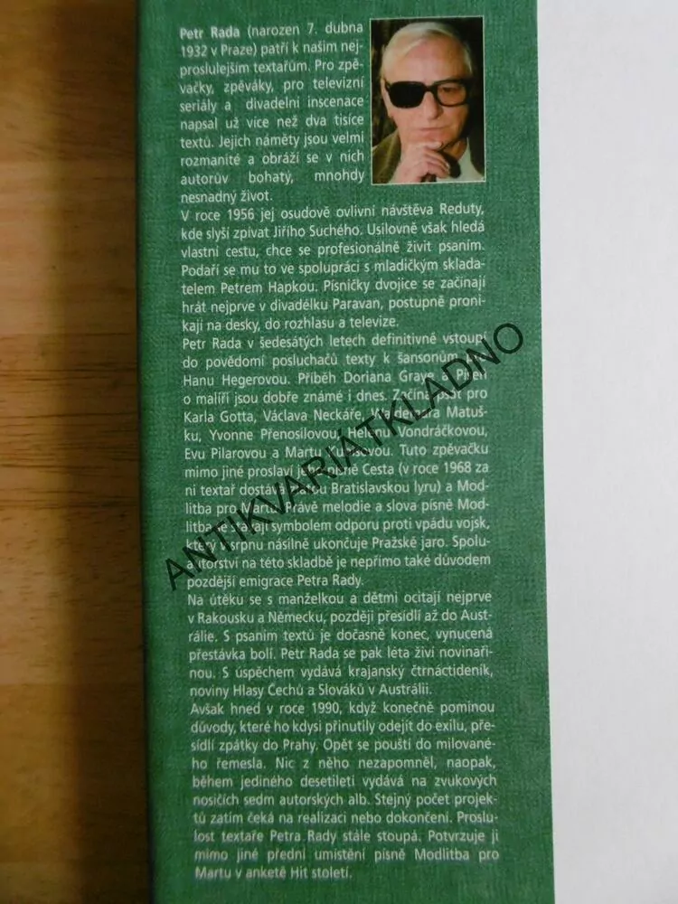 CESTA K MODLITBĚ ANEB TEXTAŘ PETR RADA VYPRÁVÍ, **an